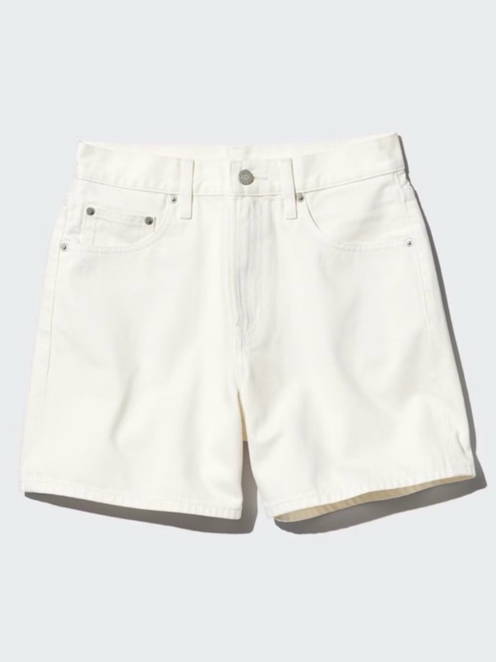 Uniqlo White Denim Shorts Women’s Waist 29 High Rise Cotton Jean Shorts